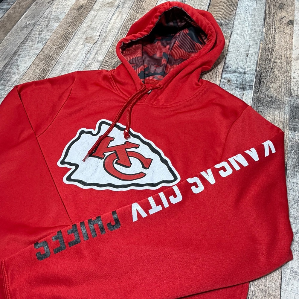 Zubaz Kansas City Chiefs Hoodie Mens Medium Red NFL Team Apparel Pullover Logo